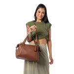 Kit Bolsa Feminina Báu Grande + Tênis Casual Slip On Caramelo Dhaffy 