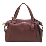 Kit Bolsa Feminina Báu Grande + Tênis Casual Slip On Vinho Dhaffy 