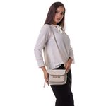 Bolsa Feminina Dhaffy Com Bolso na Frente Off White Dhaffy