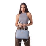 Kit De Bolsa Feminina Grande Com Carteira Azul Dhaffy