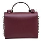 Bolsa Feminina Baú Vinho Lateral em Madeira, Alça de Mão/Transversal Dhaffy