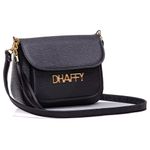 Bolsa Feminina Dhaffy Com Bolso na Frente Preto