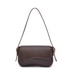 Bolsa Feminina de Ombro Baguete Café com Fechamento Magnético