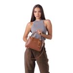 Bolsa Feminina Baú Marrom Dhaffy