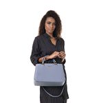 Bolsa Feminina Castelo Com Divisória Azul Dhaffy 