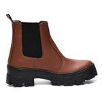 Bota Feminina Coturno Tratorado Chelsea Marrom Cano Baixo Dhaffy 