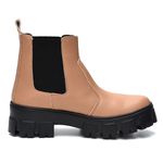 Bota Feminina Coturno Tratorado Chelsea Nude Cano Baixo Dhaffy 