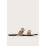 Rasteira Feminina Duas Tiras Spike Dourado Nude