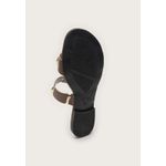 Rasteira Feminina Duas Tiras Spike Dourado Caramelo