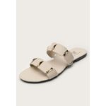 Rasteira Feminina Duas Tiras Spike Dourado Off White