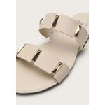 Rasteira Feminina Duas Tiras Spike Dourado Off White