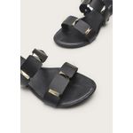 Rasteira Feminina Duas Tiras Spike Dourado Preto