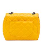 Bolsa Feminina Dhaffy Matelassê Fecho e Alça de Corrente Amarelo