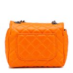 Bolsa Feminina Dhaffy Matelassê Fecho e Alça de Corrente Laranja