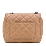 Bolsa Feminina Dhaffy Matelassê Fecho e Alça de Corrente Nude