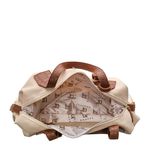 Bolsa Feminina Dhaffy Báu Grande Caramelo com Off White