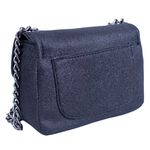 Bolsa Feminina Com Brilho De Festa Cluth Dhaffy Preto 