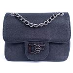 Bolsa Feminina Com Brilho De Festa Cluth Dhaffy Preto 