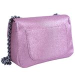 Bolsa Feminina Rosa Com Brilho De Festa Cluth Dhaffy 