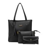 Kit de Bolsas Femininas Grande Sacola + Transversal e Necessarie Preto