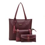 Kit de Bolsas Femininas Grande Sacola + Transversal e Necessarie Vinho