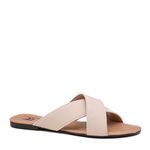 Sandália Rasteira Flat Feminina Dhaffy Creme 