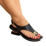 Sandália Rasteira Feminina Dhaffy Detalhe em Anel no Dedo