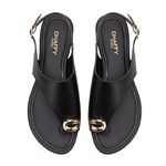 Sandália Rasteira Feminina Dhaffy Detalhe em Anel no Dedo