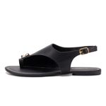 Sandália Rasteira Feminina Dhaffy Detalhe em Anel no Dedo