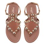 Rasteira Feminina Dhaffy Gladiadora Dourada Caramelo