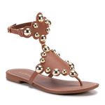 Rasteira Feminina Dhaffy Gladiadora Dourada Caramelo