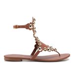 Rasteira Feminina Dhaffy Gladiadora Dourada Caramelo