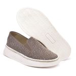 Slip On Feminino com Brilho Cinza