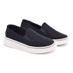 Slip On Feminino com Brilho Preto