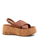 Sandália Flatform Feminina Caramelo Dhaffy