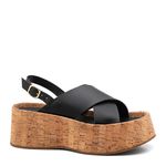 Sandália Flatform Feminina Preto Dhaffy