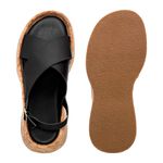 Sandália Flatform Feminina Preto Dhaffy