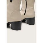 Bota Feminina Western Mescla Off White e Preto Cano Médio Dhaffy 