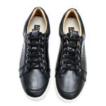 Sapatênis Couro Legítimo e Linha Sport Cor Preto 