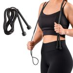 Kit Treino em Casa Colchonete + Caneleira Tornozeleira 4KG + Corda de Pular Perda de Peso Musculação Academia Rosa