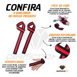 Par Luva De Munhequeira Gancho Straps Profissional Grip Crossfit Musculação Alta Resistência Com Pegada Levantamento de Peso