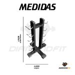 Suporte Torre de Chão Estante Expositor Para 10 Halteres De Peso Academia Fitness Musculação Branco