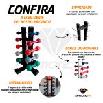 Suporte Torre de Chão Estante Expositor Para 10 Halteres De Peso Academia Fitness Musculação Branco