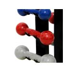 Suporte Expositor Fixo Em Parede Para 5 Pares De Halteres de Peso Academia Musculação Exercicio Preto