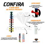 Suporte Expositor Fixo Em Parede Para 5 Pares De Halteres de Peso Academia Musculação Exercicio Preto