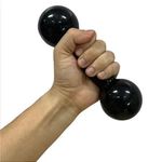 Kit 5 Pares de Halter 1kg a 5kg Revestido Em Borracha + Suporte Torre De Chão Para 10 Halteres
