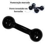 Kit 5 Pares de Halter 1kg a 5kg Revestido Em Borracha + Suporte Torre De Chão Para 10 Halteres