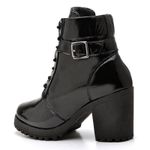 Bota Coturno Feminino DiConfort Motociclista Verniz Preto 