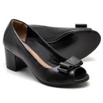 Sapato Social Feminino Peep Toe Work Preto