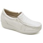 Sapato Feminino Mocassim Comfort Anatomico Enfermagem Dentista Branco